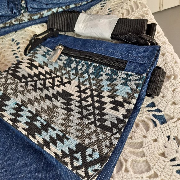 NWT Canyon Sky Southwest Inspiration Denim Crossbody, Pouch, & Small Crossbody - Picture 6 of 8